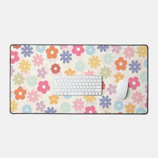 Boho 70's Retro Daisy Flowers (Clavier et souris)
