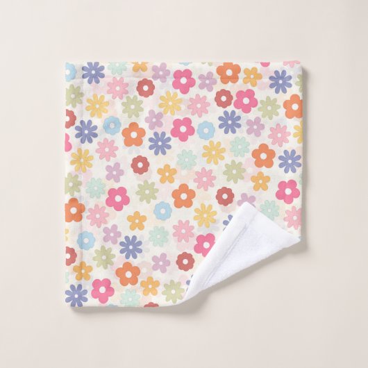 Boho 70's Retro Daisy Flowers (Gant de toilette)