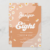 Boho 8e verjaardag Daisy Floral Groovy 70 Kaart (Voorkant / Achterkant)