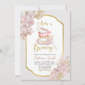 Boho a Baby brasse Baby shower Invitation (Devant)