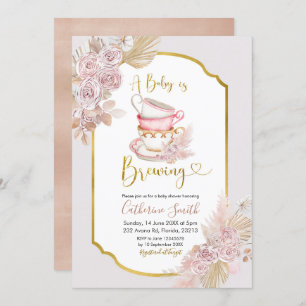 Boho a Baby brasse Baby shower Invitation