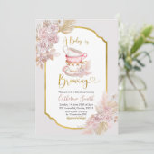 Boho a Baby is het Uitnodigen van het Baby shower Kaart (Staand voorkant)