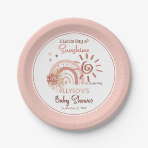Boho A Little Ray of Sunshine Girl Baby shower Papieren Bordje