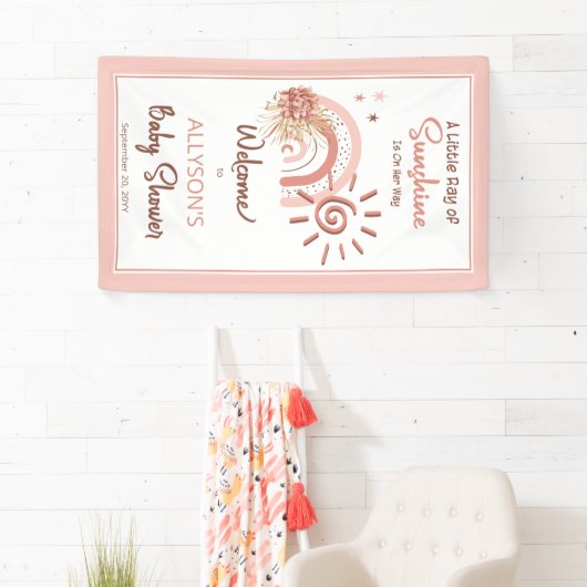 Boho A Little Ray of Sunshine Girl Baby shower Spandoek (Insitu)