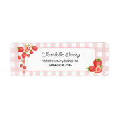 Boho aardbei baby meisje retour adres etiket (Voorkant)