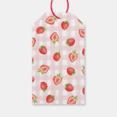 Boho aardbeienbes Eerste Verjaardag Bedankt Cadeaulabel (Achterkant)