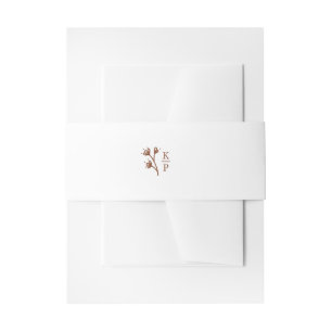 Boho Aardse Botanische Elegant Ivoor Minimal Uitnodigingen Wikkel