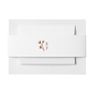Boho Aardse Botanische Elegant Ivoor Minimal Uitnodigingen Wikkel