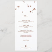 Boho aardse botanische elegante ivoren bruiloft menu (Achterkant)