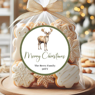 Boho Aardse Kerst Familie Naam Sticker Zegel Label