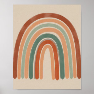 Boho Aardse Regenboog - Kunst voor de Kinderkamer Poster