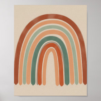 Boho Aardse Regenboog - Kunst voor de Kinderkamer Poster