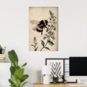 Boho Abeille en Impression de Fleur Violette, Bour (Bureau à domicile)