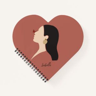 Boho Abstract Art Woman Illustration , Earthy Tone Notitieboek