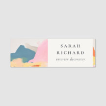 Boho Abstract Berglandschap Roze Blauw Oranje