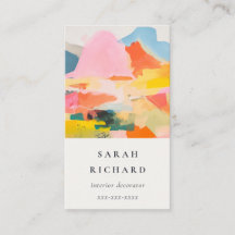 Boho Abstract Berglandschap Roze Blauw Oranje