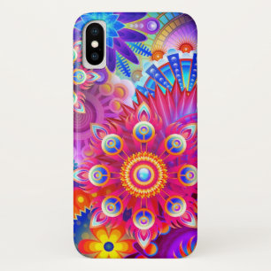 Boho abstract bloemkleurig bloempatroon iPhone x hoesje