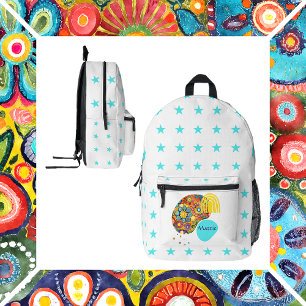 Boho abstract bloemontwerp bedrukte rugzak