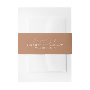 Boho Abstract Caramel Mocha koppels van de bruil Uitnodigingen Wikkel