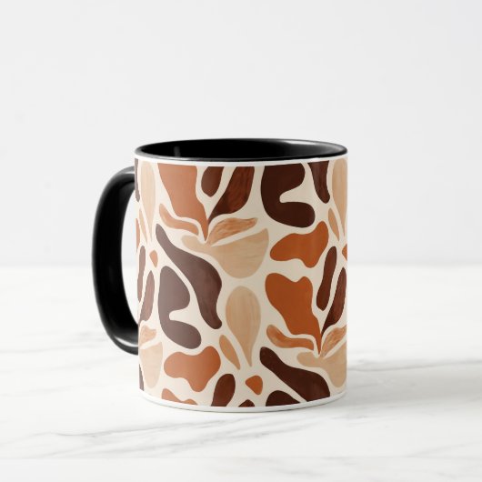 Boho Abstract Flow Mug – Soft Shape Composition (Devant gauche)