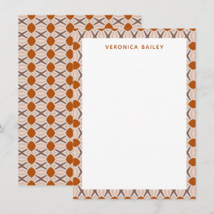 Boho Abstract Geometric Desert Terracotta Personal Notitiekaartje