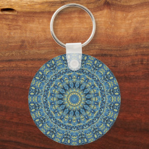Boho Abstract Groovy Van Gogh Starnacht Mandala Sleutelhanger