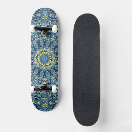 Boho Abstract Groovy Van Gogh Sterrennacht Mandala Skateboard (Voorkant)