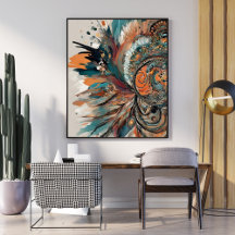 Boho Abstract Kom Dichter Kunst Poster