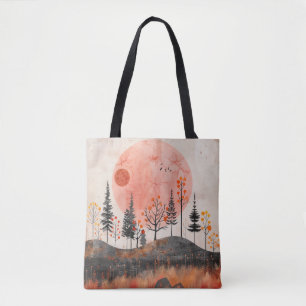 Boho Abstract landschap (13) Draagtas