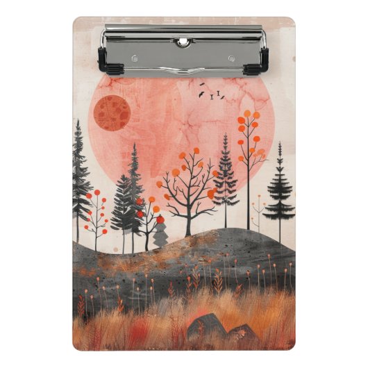 Boho Abstract landschap (13) Mini Klembord (Voorkant)