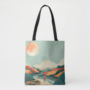 Boho Abstract landschap (14) Draagtas
