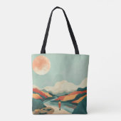 Boho Abstract landschap (14) Draagtas (Achterkant)