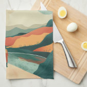 Boho Abstract landschap (14) Theedoek (Quarter Fold)
