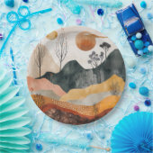 Boho Abstract landschap (15) Papieren Bordje (Feest)