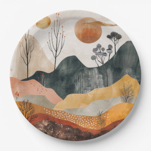Boho Abstract landschap (15) Papieren Bordje