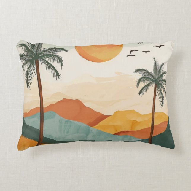 Boho Abstract landschap (16) Accent Kussen (Voorkant)
