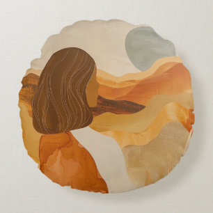 Boho Abstract landschap (17) Rond Kussen