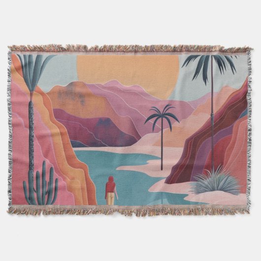 Boho Abstract landschap (18) Deken (Voorkant)