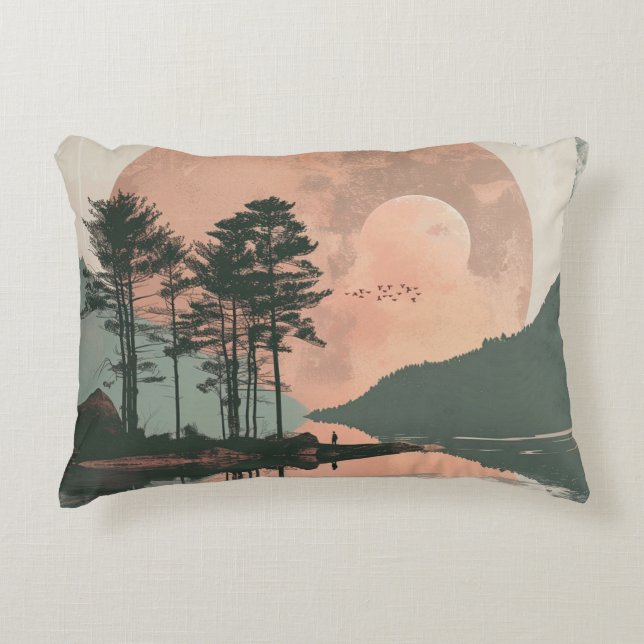 Boho Abstract landschap (1) Accent Kussen (Voorkant)