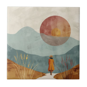 Boho Abstract landschap (23) Tegeltje