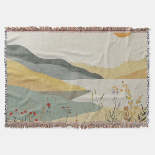 Boho Abstract landschap (25) Deken (Voorkant)