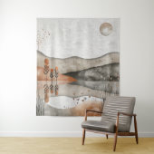 Boho Abstract landschap (3) Wandkleed (In situ)