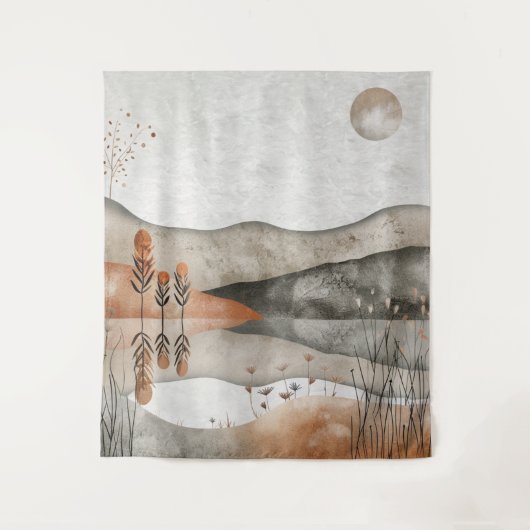Boho Abstract landschap (3) Wandkleed (Voorkant)