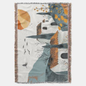 Boho Abstract landschap (4) Deken (Voorkant Verticaal)