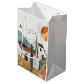 Boho Abstract landschap (4) Medium Cadeauzakje (Voorkant Gekanteld)