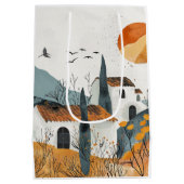 Boho Abstract landschap (4) Medium Cadeauzakje (Achterkant)