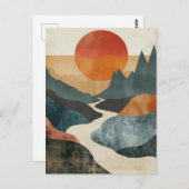 Boho Abstract landschap (5) Briefkaart (Voorkant / Achterkant)