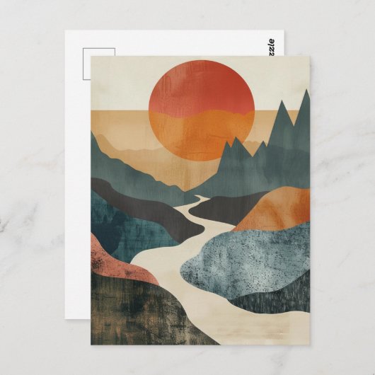 Boho Abstract landschap (5) Briefkaart (Voorkant / Achterkant)