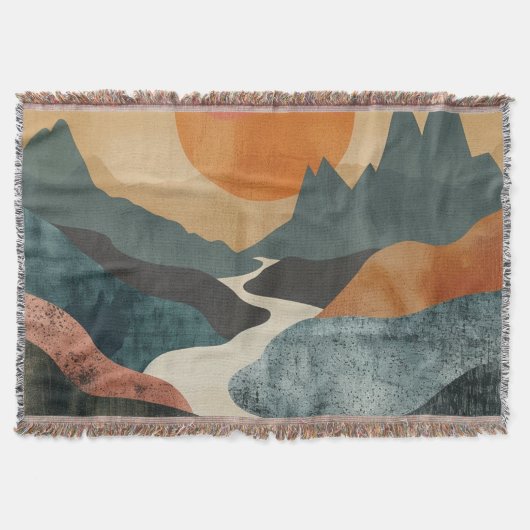 Boho Abstract landschap (5) Deken (Voorkant)