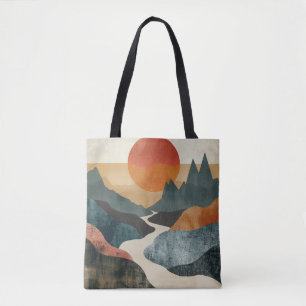Boho Abstract landschap (5) Draagtas